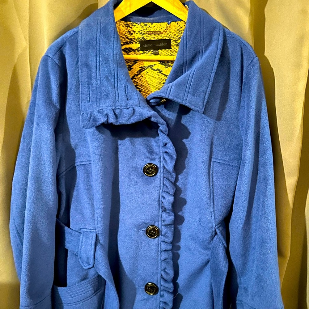 Steve Madden blue button up winter jacket